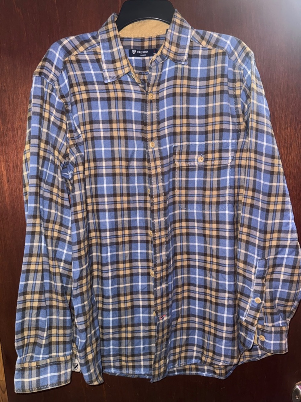 Daniel Cremieux Blue and Tan Plaid Button-Down Shirt